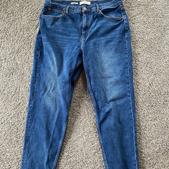 98% Cotton MNG by Mango Women The Mom Jeans Size 16 High Waist - Picture 1 of 4
